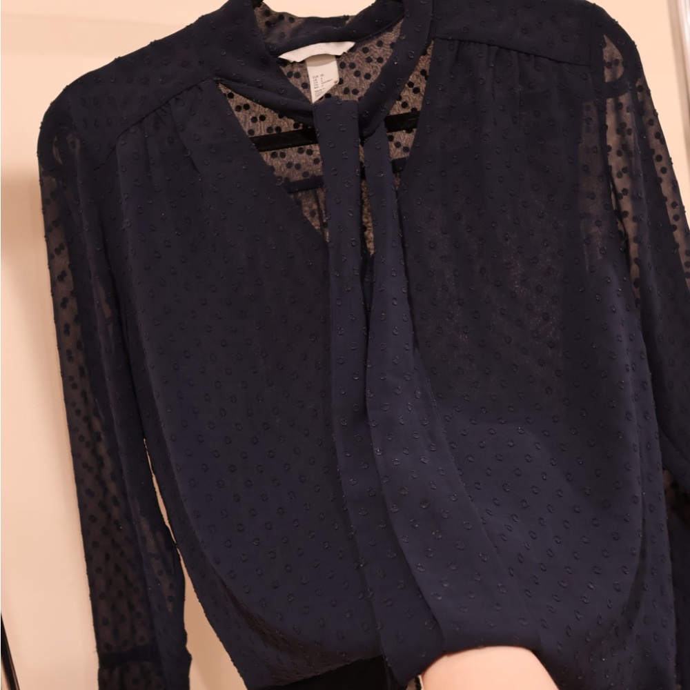 Elegant Navy Blue Women's Top